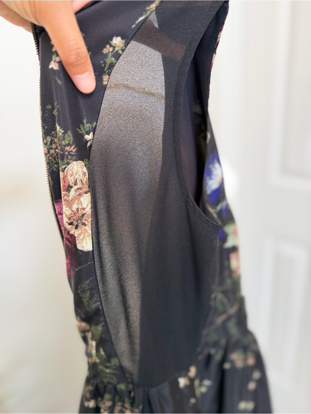 Whimsical Romantic Womens Dress 4 Black Floral Midi Fairy Wedding Guest MAIA - Picture 7 of 15